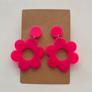 Fashion Jewelry Pink Flower Earrings